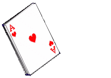 playing cards spread out and are revealed as 10 through ace of hearts before sliding back into a stack.